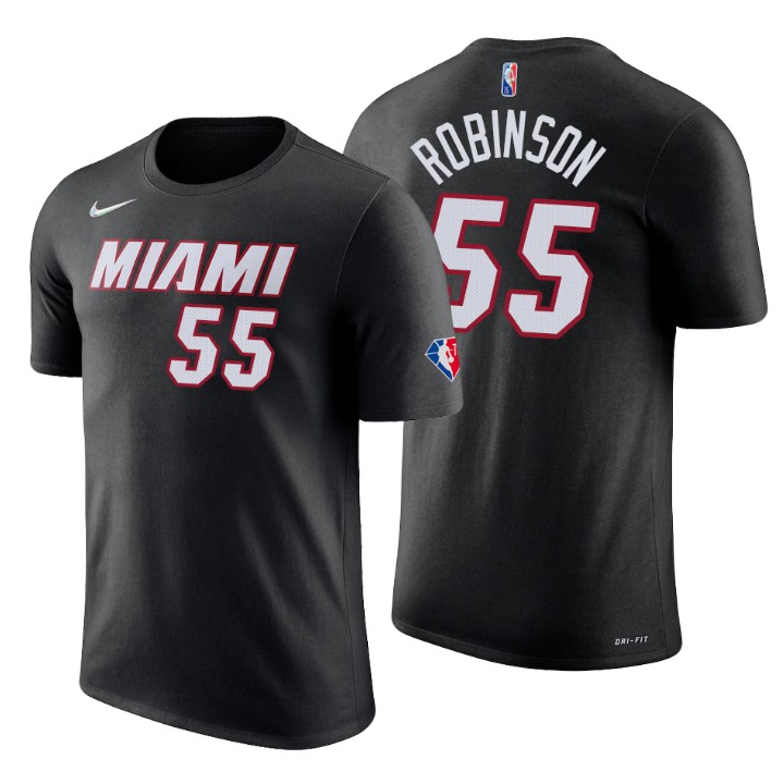 Miami Heat #55 Duncan Robinson Black Men's Nike 2021-22 NBA 75th Anniversary Diamond T-Shirt