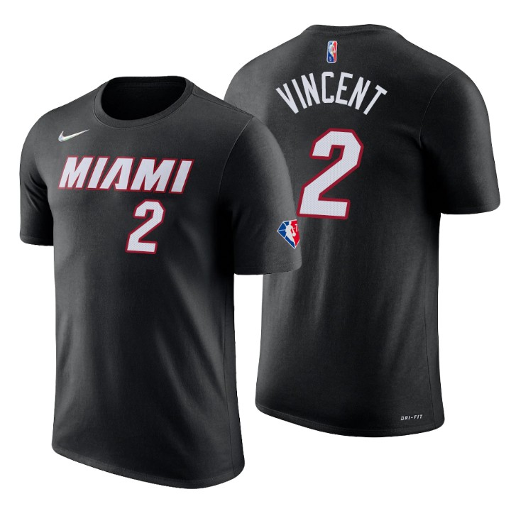 Miami Heat #2 Gabe Vincent Black Men's Nike 2021-22 NBA 75th Anniversary Diamond T-Shirt