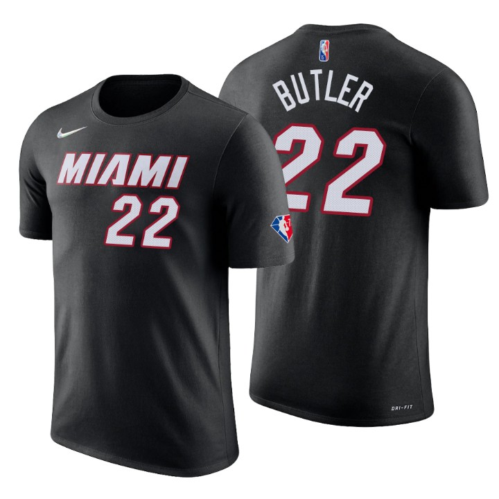 Miami Heat #22 Jimmy Butler Black Men's Nike 2021-22 NBA 75th Anniversary Diamond T-Shirt