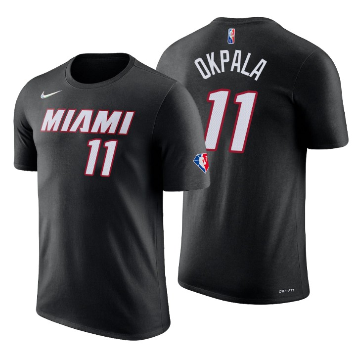 Miami Heat #11 KZ Okpala Black Men's Nike 2021-22 NBA 75th Anniversary Diamond T-Shirt