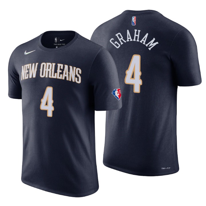 New Orleans Pelicans #4 Devonte' Graham Black Men's Nike 2021-22 NBA 75th Anniversary Diamond T-Shirt