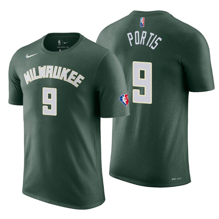 Milwaukee Bucks #9 Bobby Portis Green Men's Nike 2021-22 NBA 75th Anniversary Diamond T-Shirt