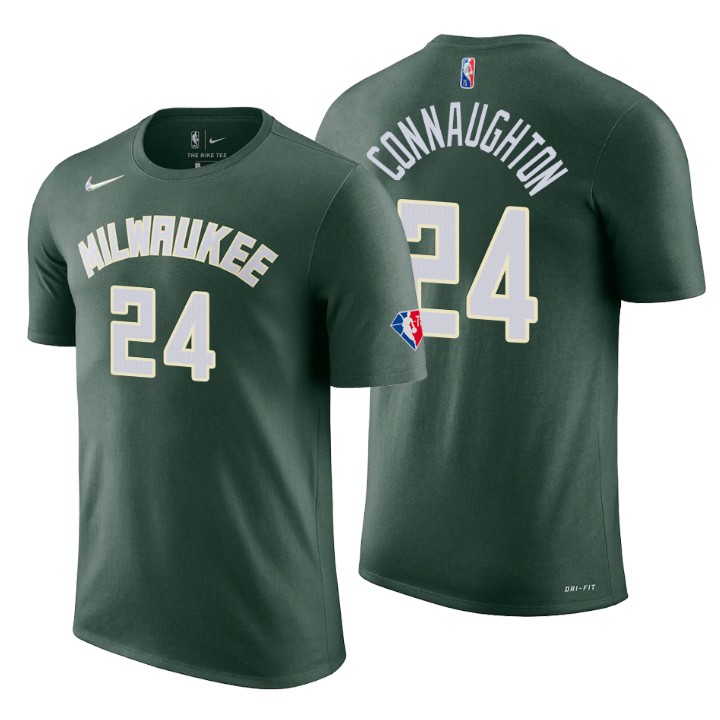 Milwaukee Bucks #24 Pat Connaughton Green Men's Nike 2021-22 NBA 75th Anniversary Diamond T-Shirt