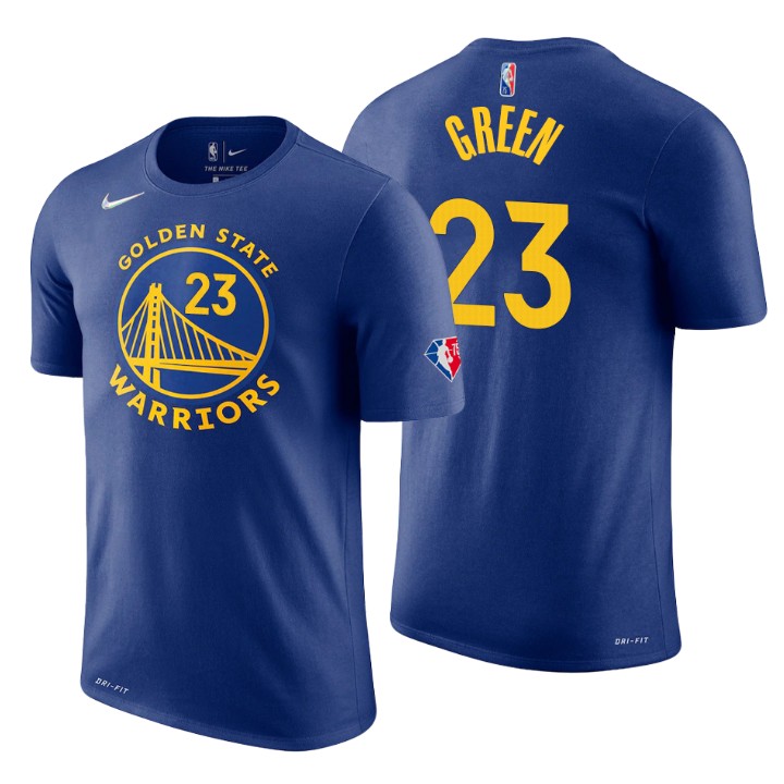 Golden State Warriors #23 Draymond Green Royal Men's Nike 2021-22 NBA 75th Anniversary Diamond T-Shirt