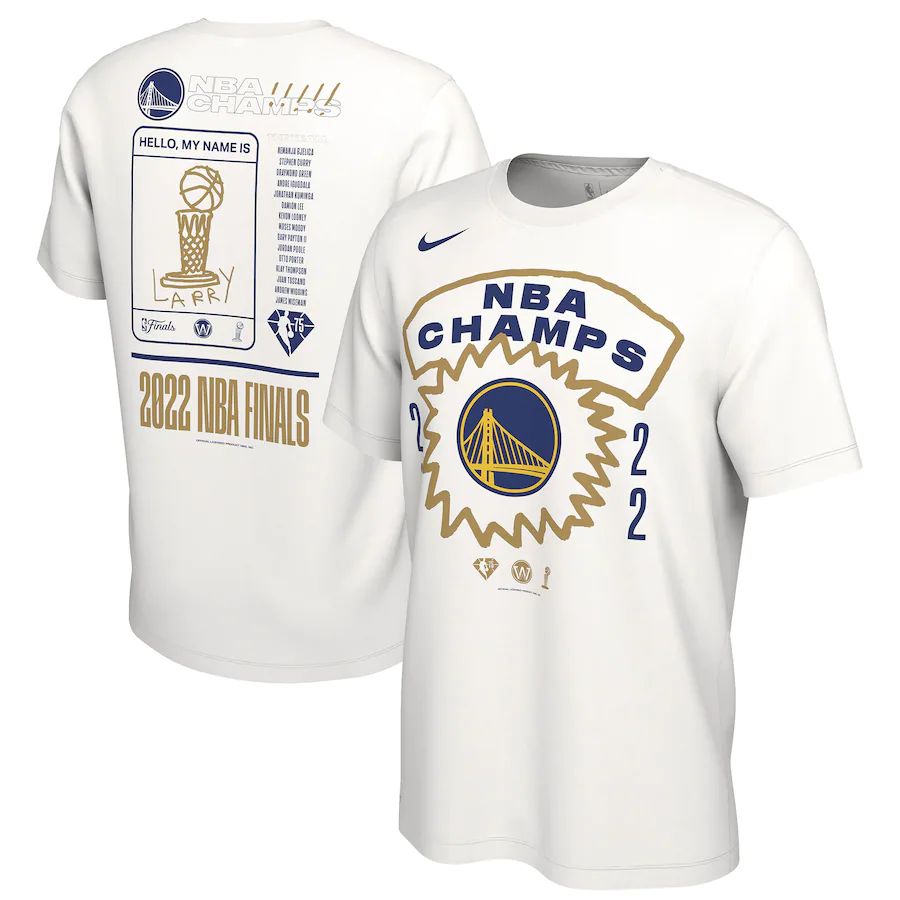 Golden State Warriors Nike Men's White 2022 NBA Finals Champions Roster T-Shirt