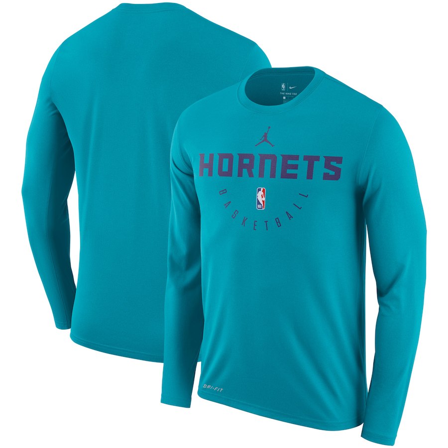 Charlotte Hornets Jordan Brand Practice Performance Legend Long Sleeve T-Shirt Teal