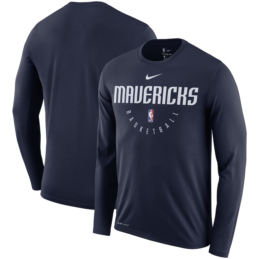 Dallas Mavericks Nike Practice Performance Legend Long Sleeve T-Shirt Navy