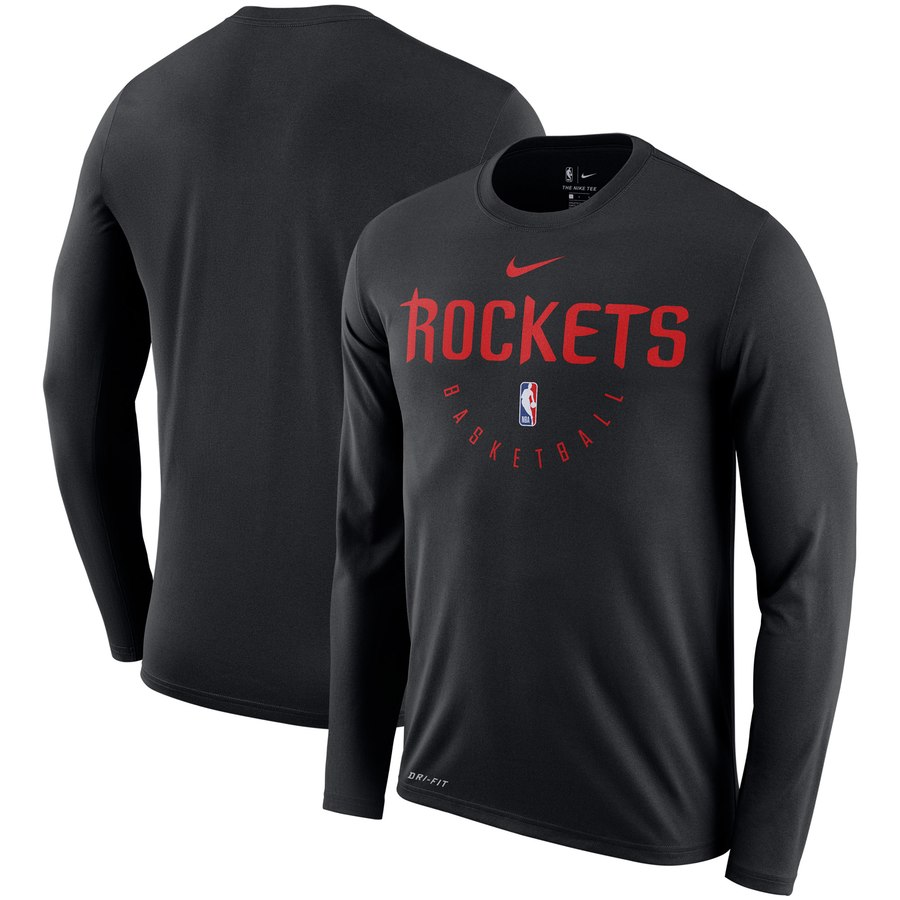 Houston Rockets Nike Practice Performance Legend Long Sleeve T-Shirt Black