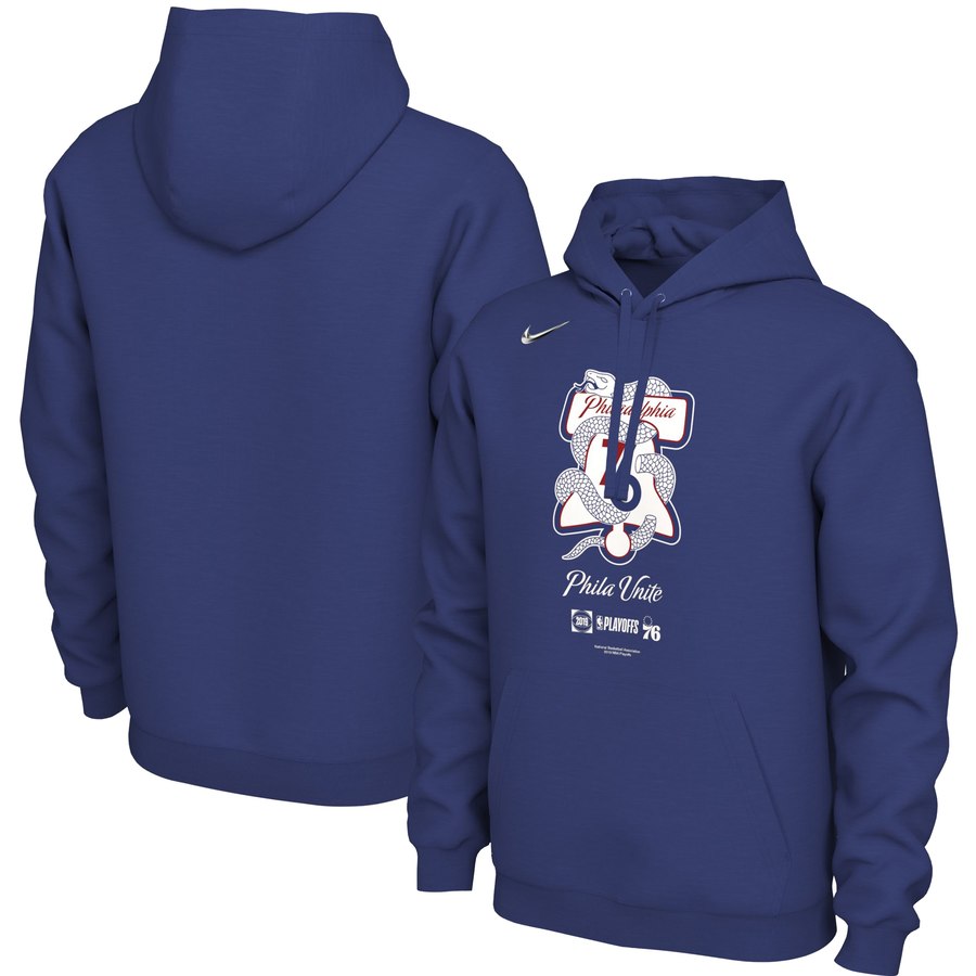 Philadelphia 76ers Nike 2019 NBA Playoffs Bound Team Mantra Pullover Hoodie Blue