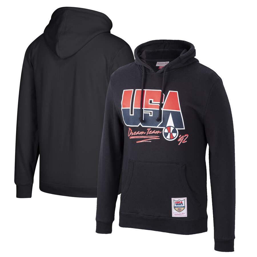 USA Basketball Mitchell & Ness 1992 Dream Team Fleece Pullover Hoodie Black