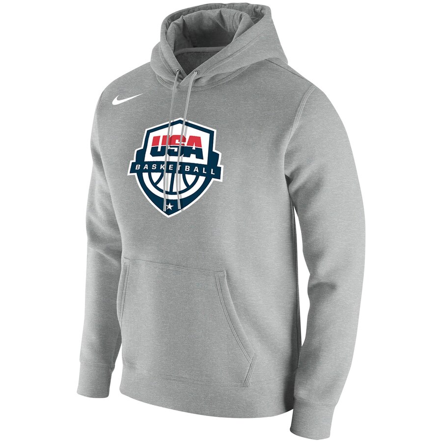 USA Basketball Nike Club Fleece Pullover Hoodie Charcoal