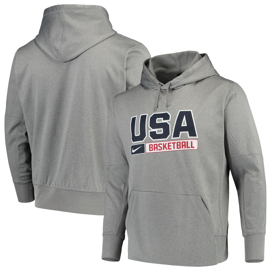 USA Basketball Nike Performance Therma Pullover Hoodie Heathered Gray