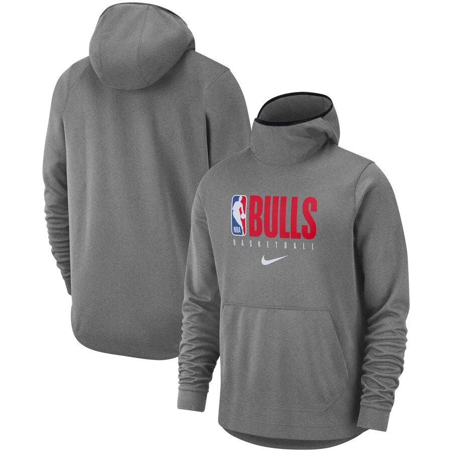 Chicago Bulls Nike Spotlight Practice Performance Pullover Hoodie Heather Gray