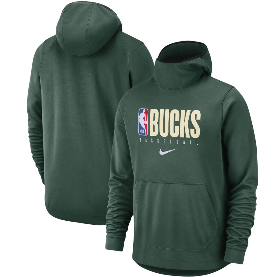 Milwaukee Bucks Nike Spotlight Practice Performance Pullover Hoodie Hunter Green