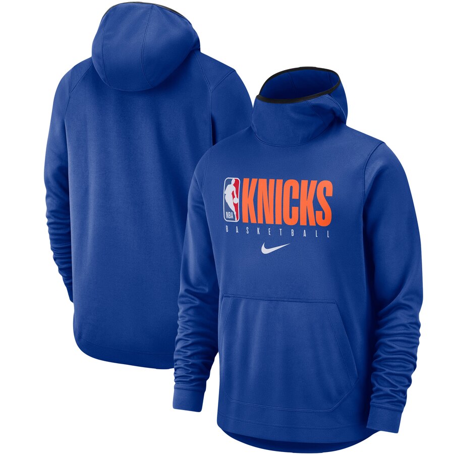 New York Knicks Nike Spotlight Practice Performance Pullover Hoodie Blue