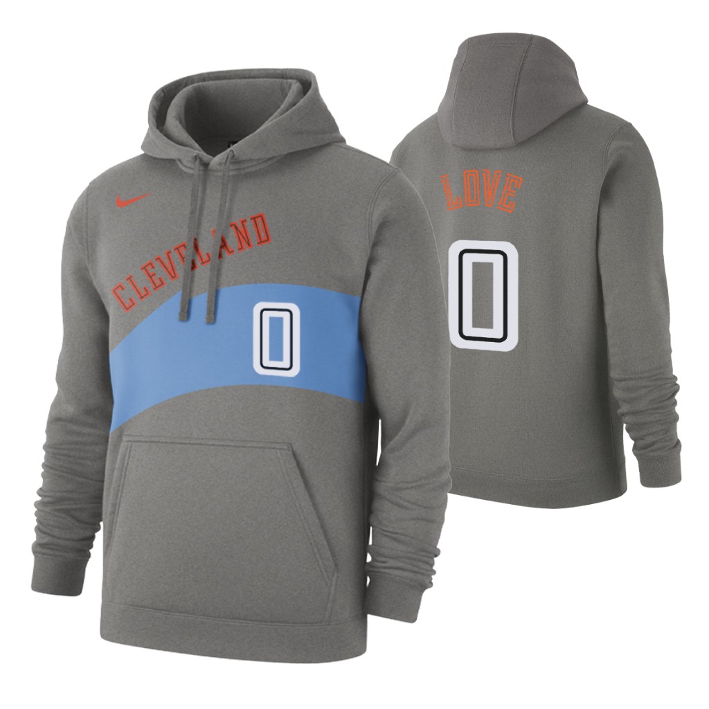 Nike Cavaliers #0 Kevin Love 2019-20 Hardwood Classics Gray Pullover Hoodie