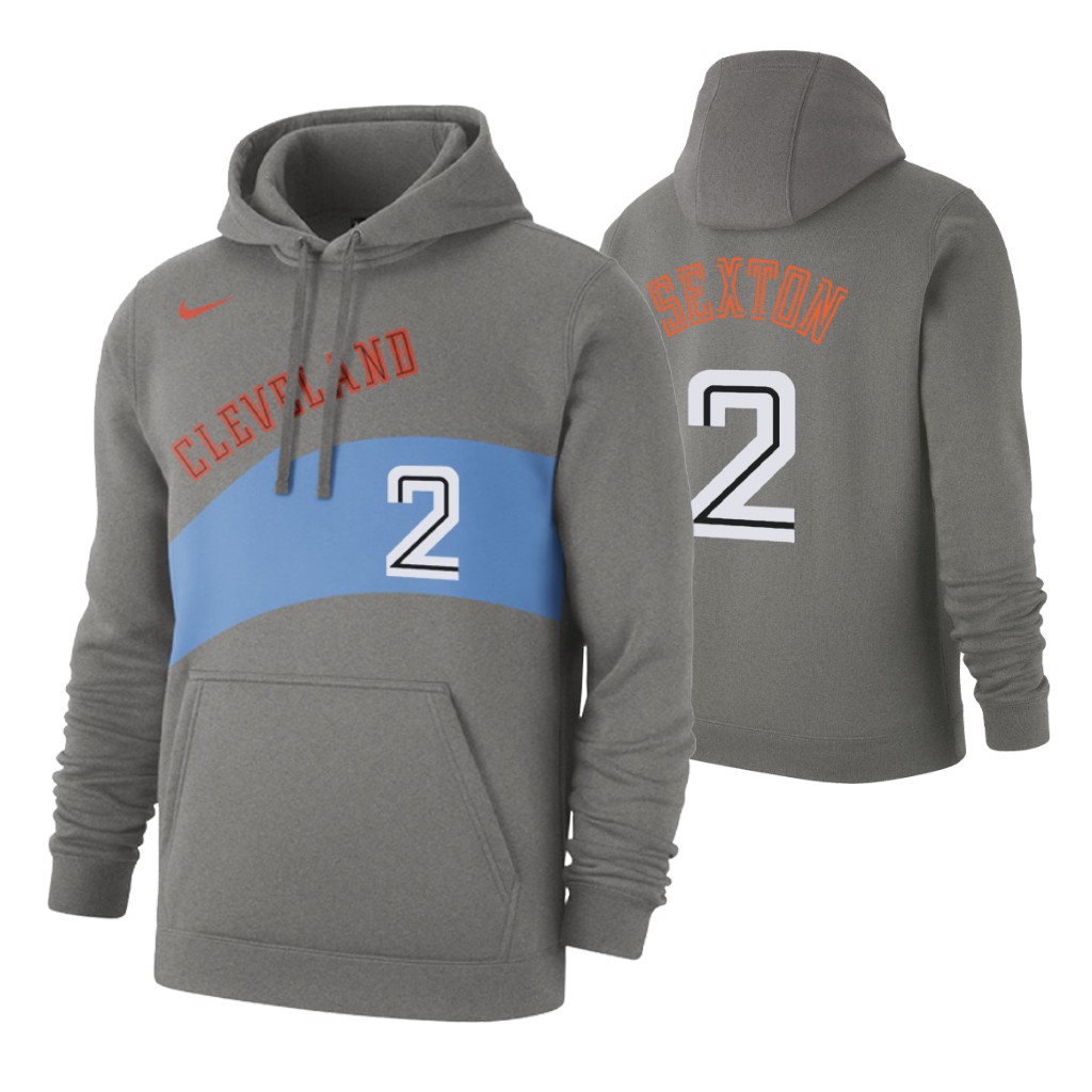 Nike Cavaliers #2 Collin Sexton 2019-20 Hardwood Classics Gray Pullover Hoodie