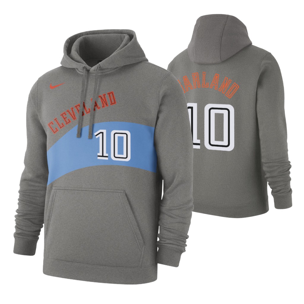 Nike Cavaliers #10 Darius Garland 2019-20 Hardwood Classics Gray Pullover Hoodie