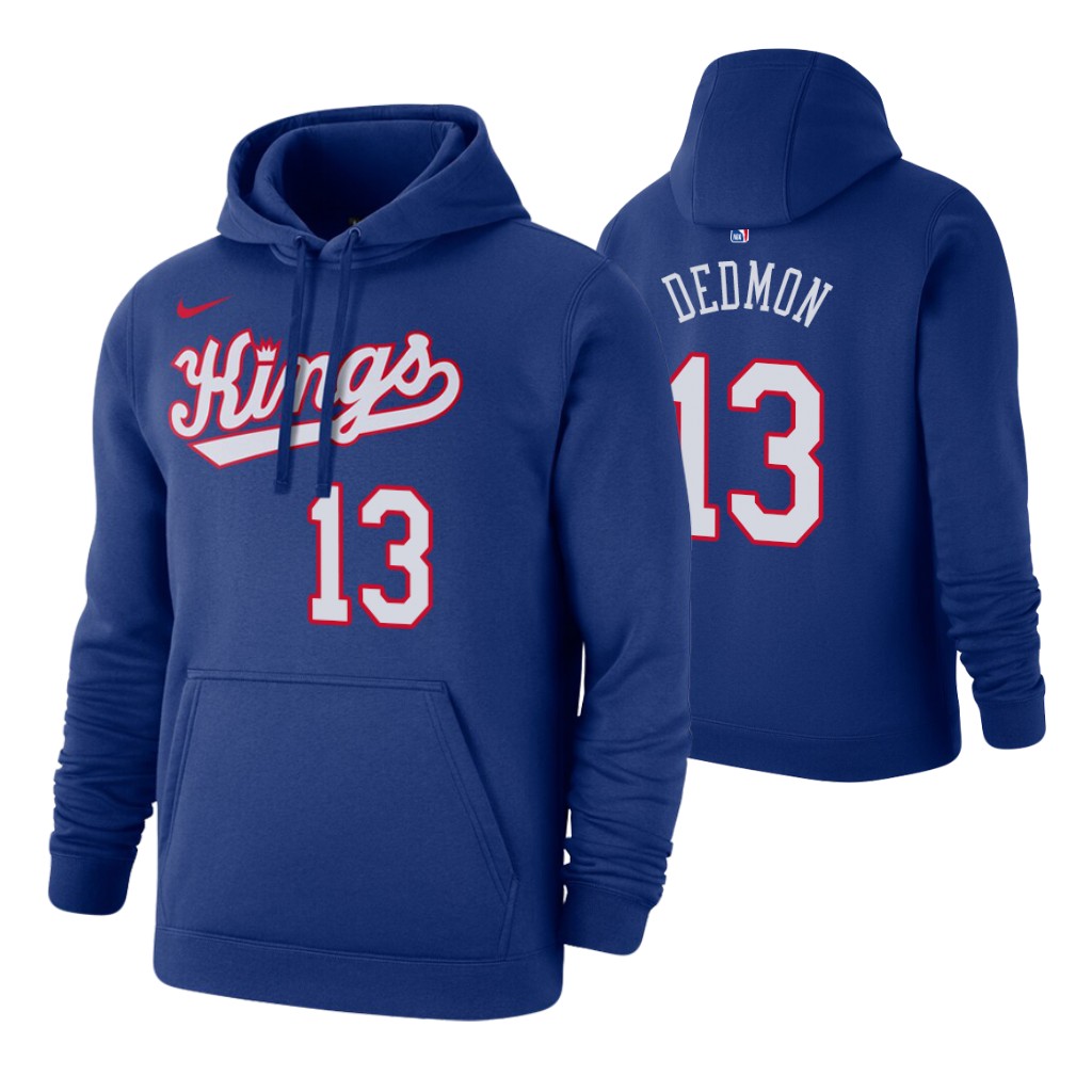 Nike Kings #13 Dewayne Dedmon 2019-20 Hardwood Classics Blue Pullover Hoodie