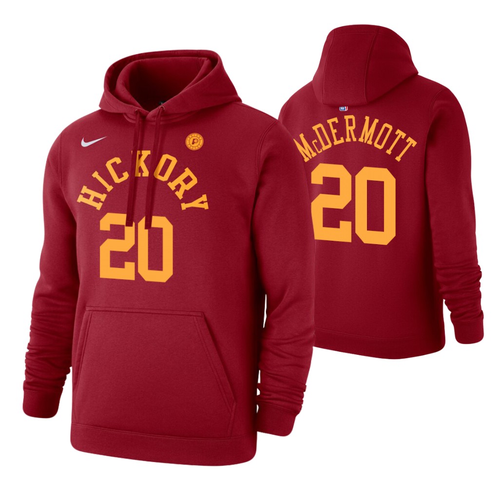 Nike Pacers #20 Doug Mcdermott 2019-20 Hardwood Classics Red Pullover Hoodie