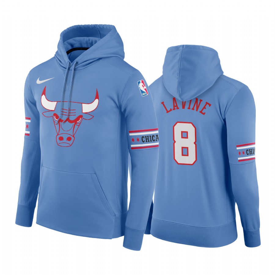 Nike Bulls #8 Zach Lavine Men's 2019-20 Blue City Edition NBA Hoodie