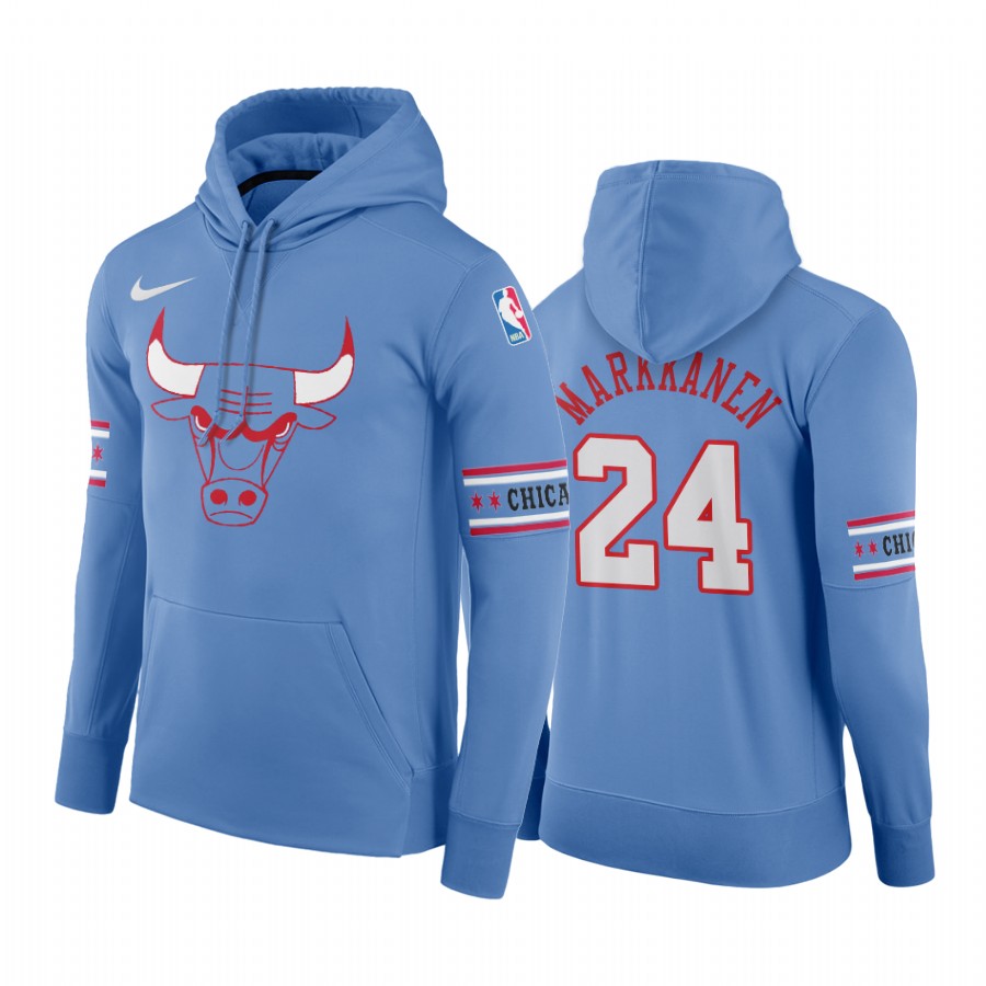 Nike Bulls #24 Lauri Markkanen Men's 2019-20 Blue City Edition NBA Hoodie