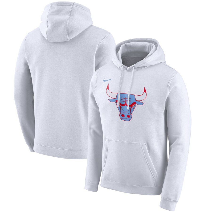 Men's Chicago Bulls Nike White 2019-20 City Edition Club Pullover Hoodie