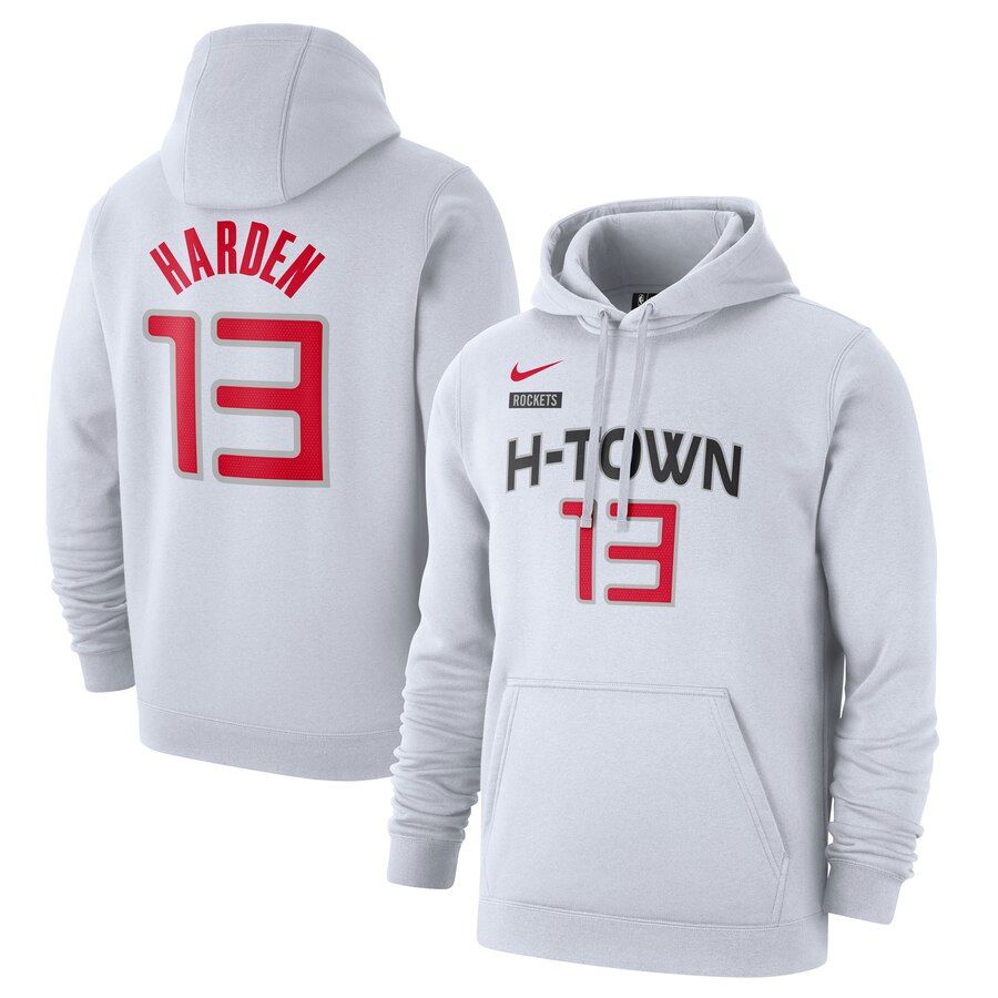 Men's Houston Rockets #13 James Harden Nike White 2019-20 City Edition Name & Number Hoodie