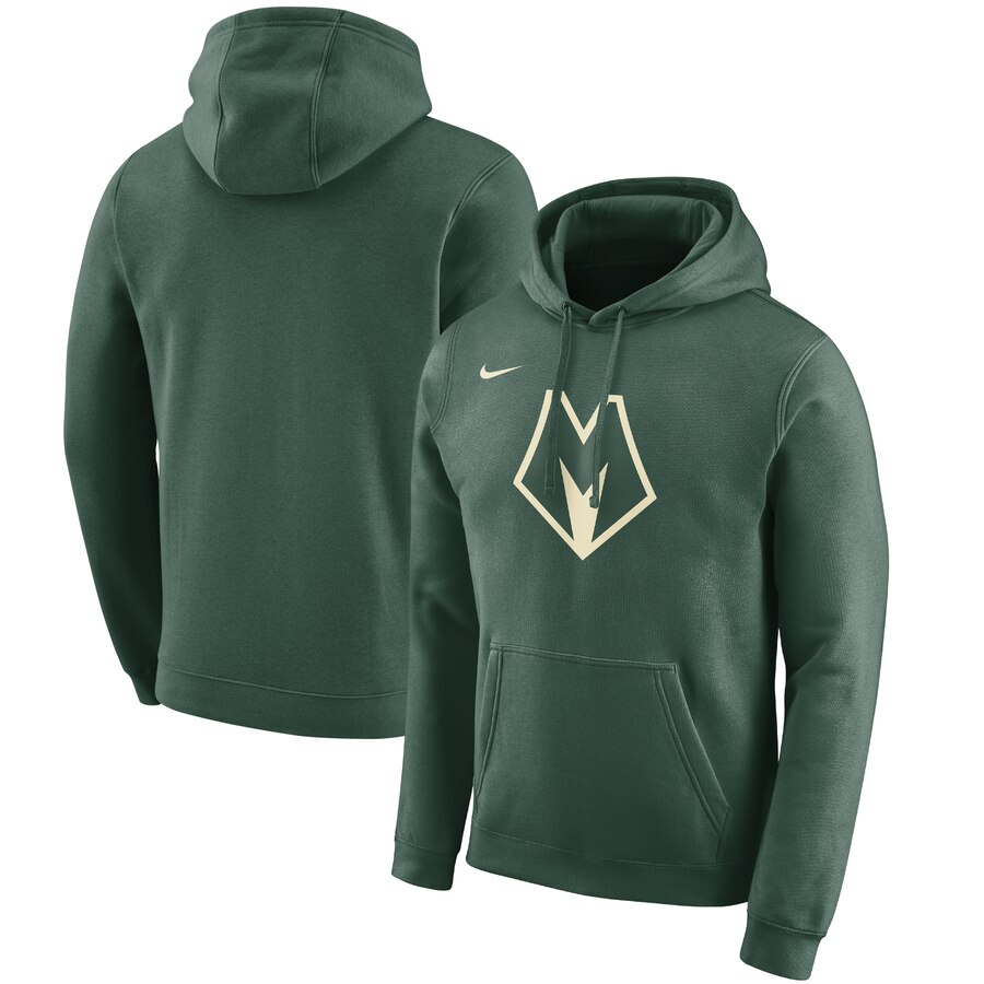 Men's Milwaukee Bucks Nike Green 2019-20 City Edition Club Pullover Hoodie