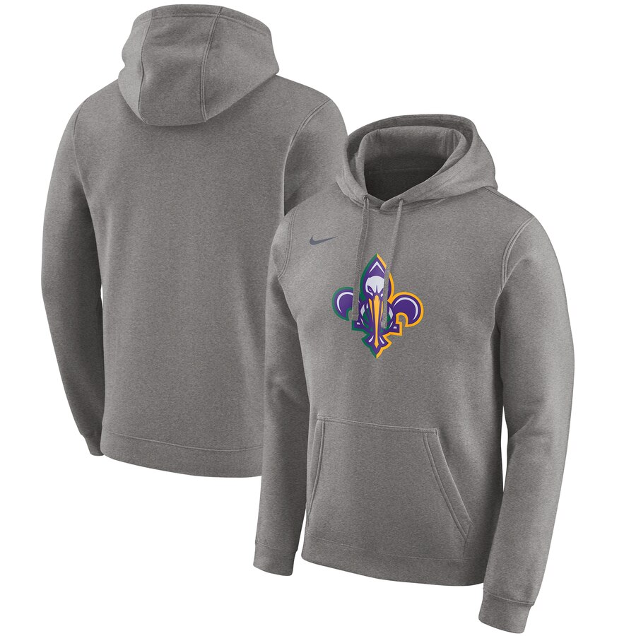 Men's New Orleans Pelicans Nike Heather Gray 2019-20 City Edition Club Pullover Hoodie