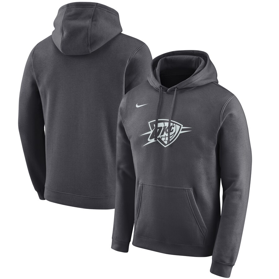 Men's Oklahoma City Thunder Nike Anthracite 2019-20 City Edition Club Pullover Hoodie