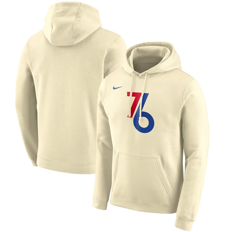 Men's Philadelphia 76ers Nike Cream 2019-20 City Edition Club Pullover Hoodie