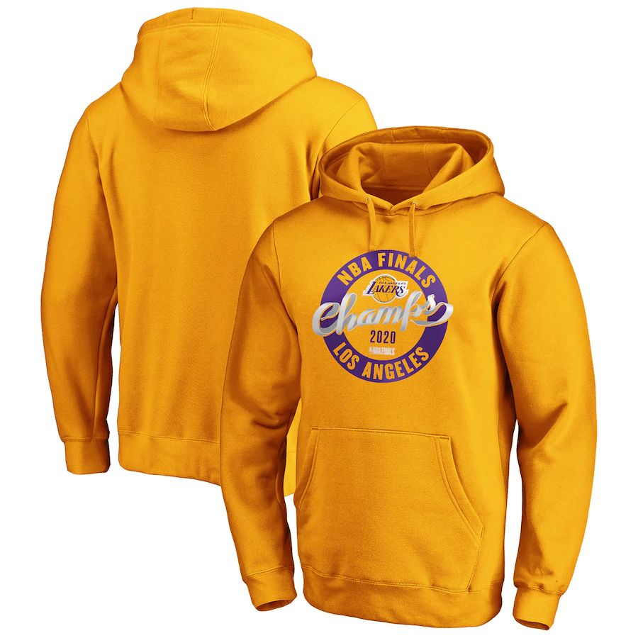 Los Angeles Lakers 2020 NBA Finals Champions Zone Laces Pullover Hoodie Gold