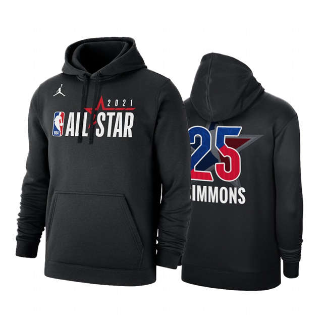 Men's Jordan Brand #25 Ben Simmons 2021 All-Star Eastern Conference Official Logo Black Hoodie