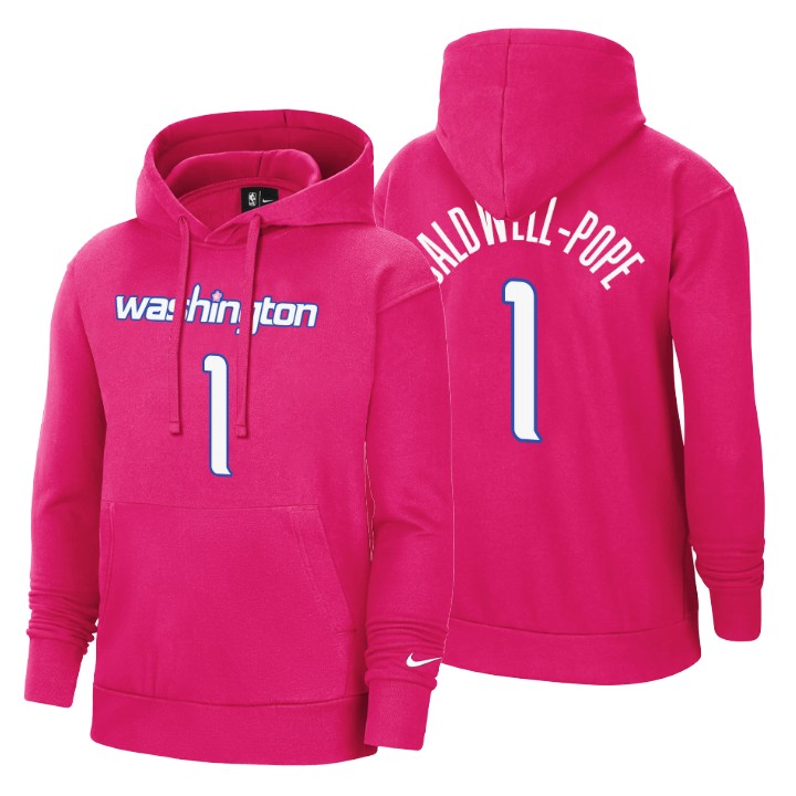 Nike Wizards #1 Kentavious Caldwell-Pope Men's 2022-23 City Edition NBA Hoodie - Cherry Blossom Pink