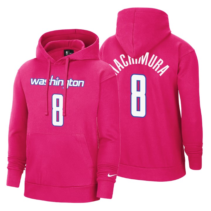 Nike Wizards #8 Rui Hachimura Men's 2022-23 City Edition NBA Hoodie - Cherry Blossom Pink