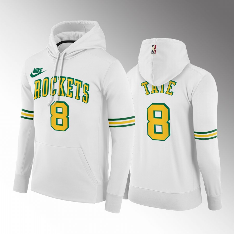 Nike Rockets #8 Jae-Sean Tate Men's White NBA 2022-23 Classic Edition Hoodie