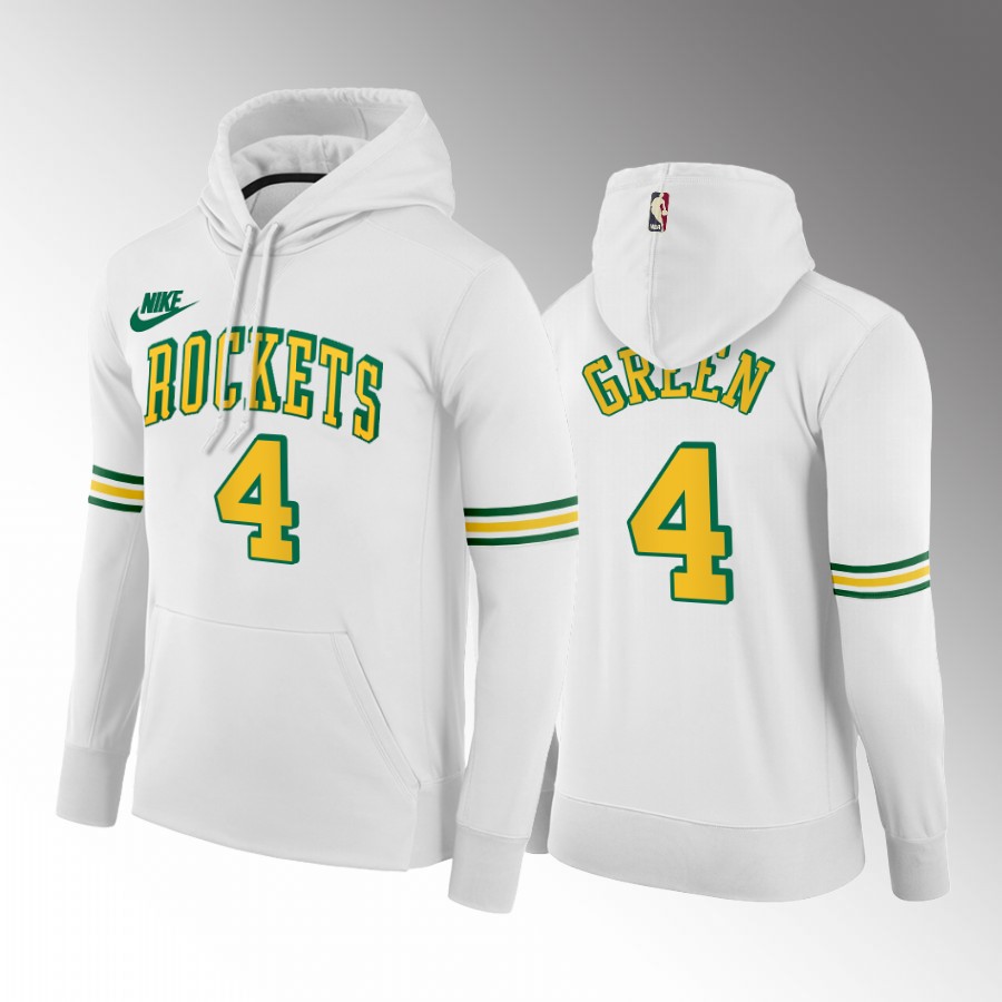 Nike Rockets #4 Jalen Green Men's White NBA 2022-23 Classic Edition Hoodie