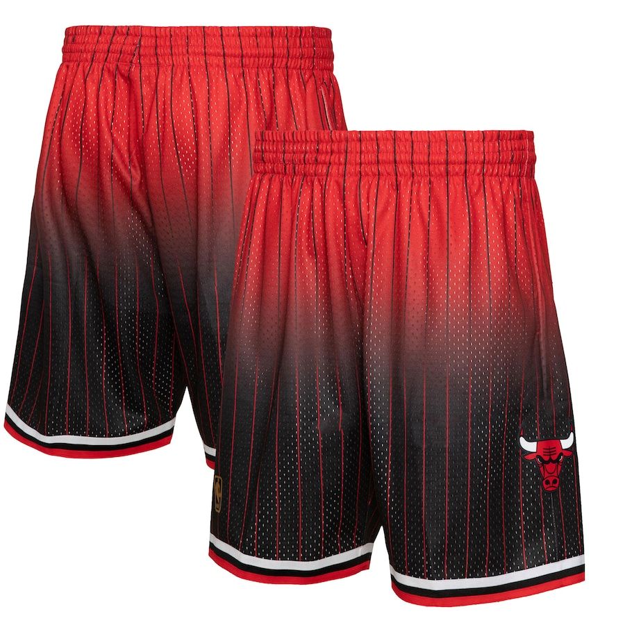 Chicago Bulls Mitchell & Ness Men's Red/Black 1995/96 Hardwood Classics Fadeaway Reload 3.0 Swingman Shorts