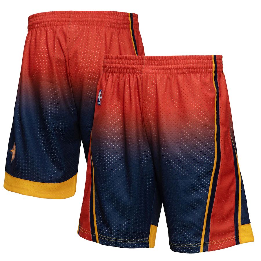 Golden State Warriors Mitchell & Ness Men's Navy/Orange 2009/10 Hardwood Classics Fadeaway Reload 3.0 Swingman Shorts