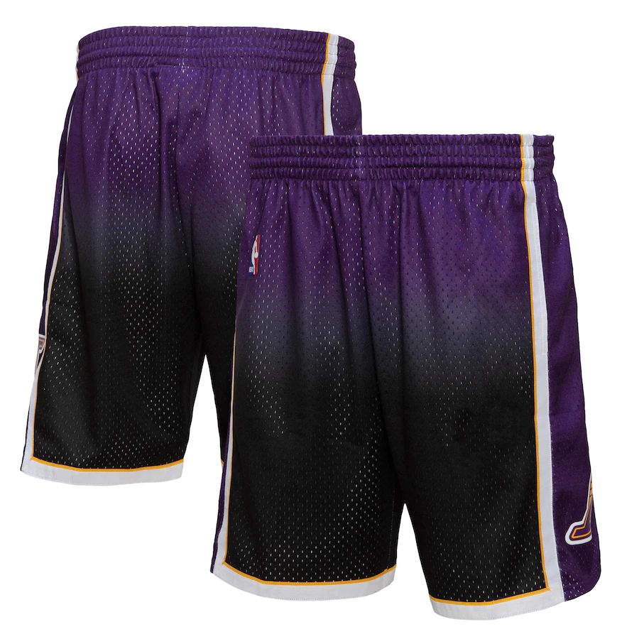 Los Angeles Lakers Mitchell & Ness Men's Purple/Black 2009/10 Hardwood Classics Fadeaway Reload 3.0 Swingman Shorts