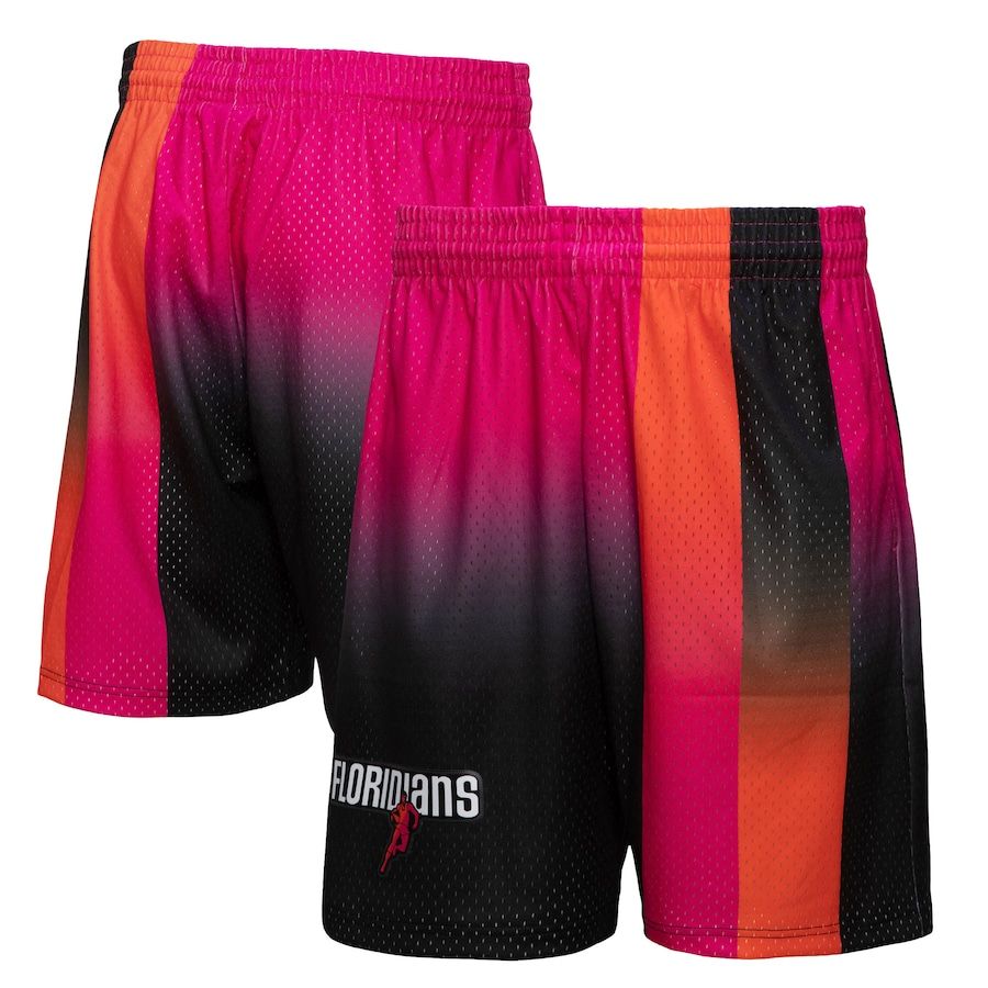 Miami Heat Mitchell & Ness Men's Pink/Black 2005/06 Hardwood Classics Fadeaway Reload 3.0 Swingman Shorts