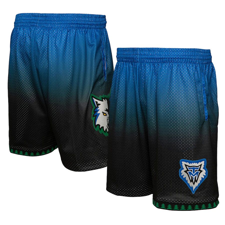 Minnesota Timberwolves Mitchell & Ness Men's Blue/Black 2003/04 Hardwood Classics Fadeaway Reload 3.0 Swingman Shorts