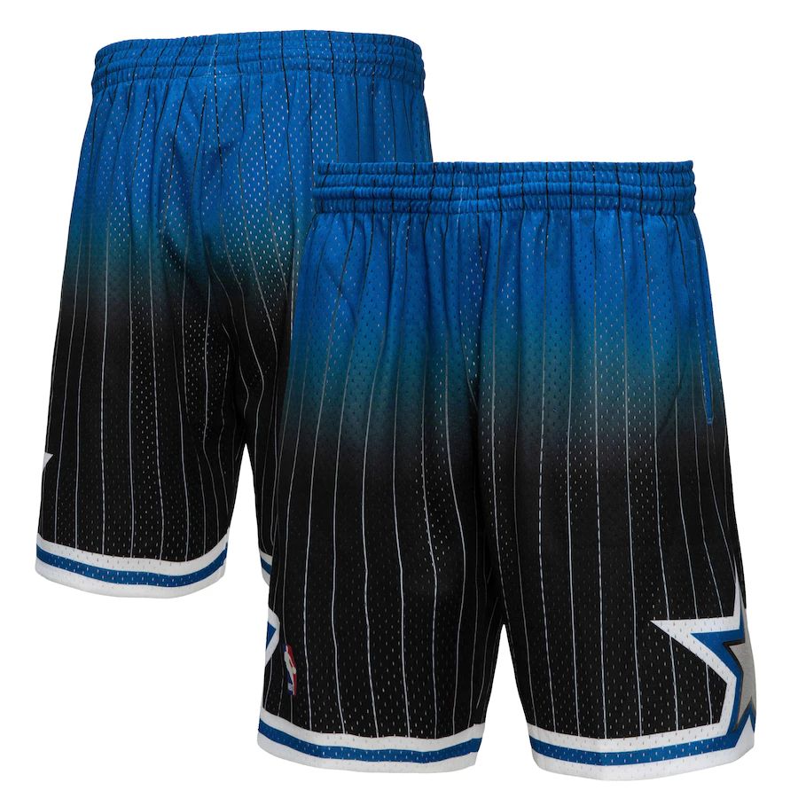 Orlando Magic Mitchell & Ness Men's Royal/Black 1994/95 Hardwood Classics Fadeaway Reload 3.0 Swingman Shorts