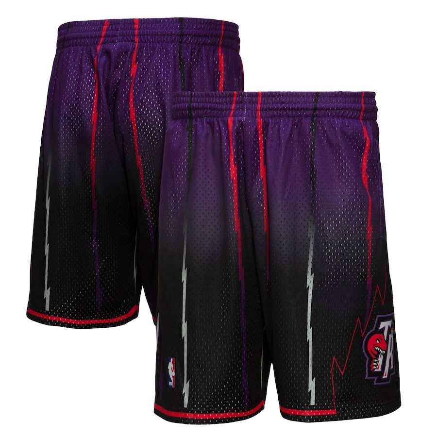 Toronto Raptors Mitchell & Ness Men's Purple/Black 1998/99 Hardwood Classics Fadeaway Reload 3.0 Swingman Shorts