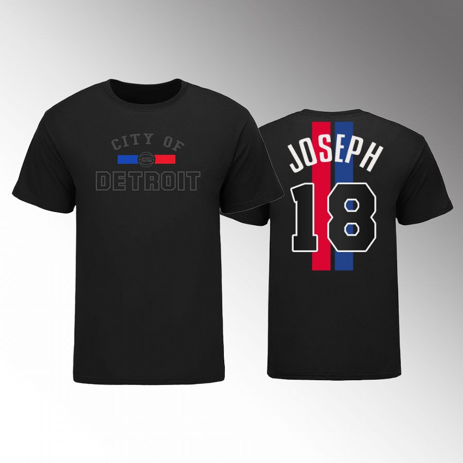 Detroit Pistons #18 Cory Joseph Men's Black NBA 2022-23 Statement Edition T-Shirt