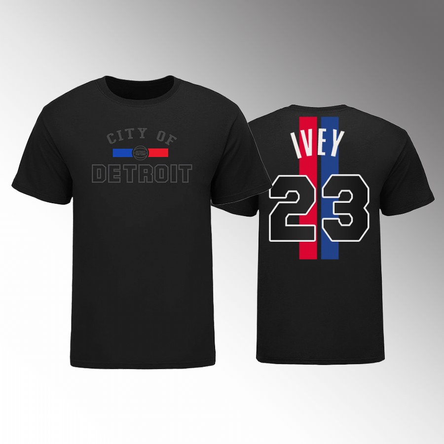 Detroit Pistons #23 Jaden Ivey Men's Black NBA 2022-23 Statement Edition T-Shirt