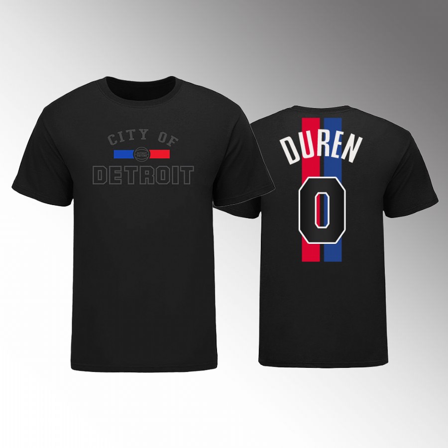 Detroit Pistons #0 Jalen Duren Men's Black NBA 2022-23 Statement Edition T-Shirt