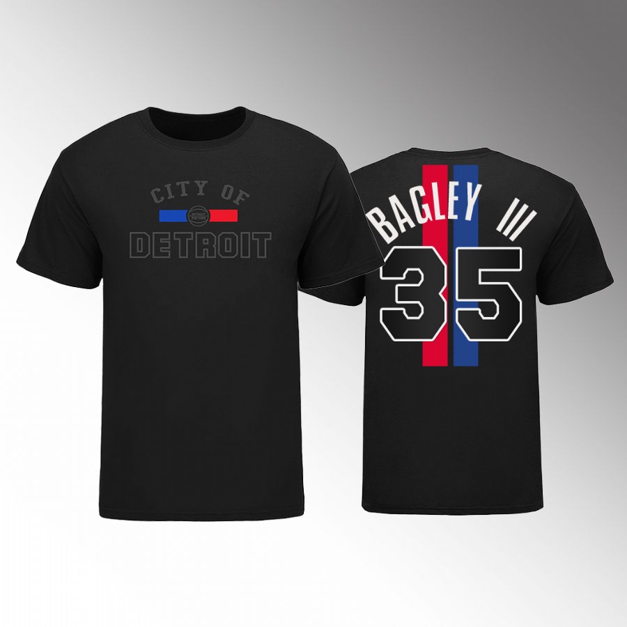 Detroit Pistons #35 Marvin Bagley III Men's Black NBA 2022-23 Statement Edition T-Shirt