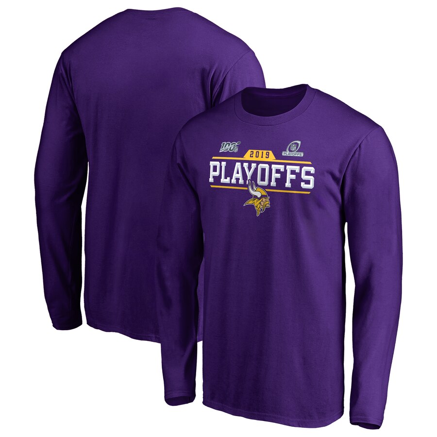 Minnesota Vikings 2019 NFL Playoffs Bound Chip Shot Long Sleeve T-Shirt Purple